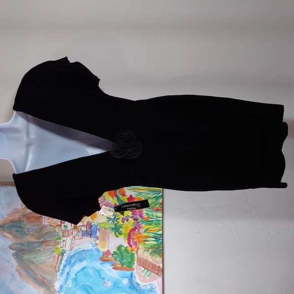 Late Edition Ltd Petite Velvet V Back Dress - Picture 4 of 8